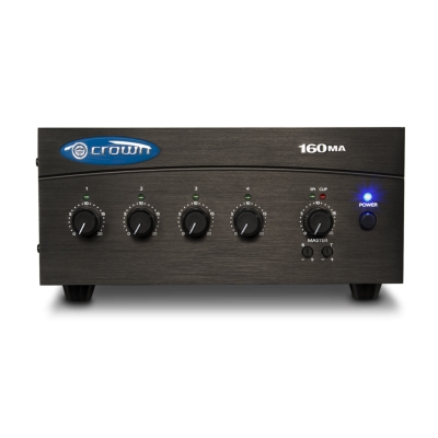 Crown Commercial Series 60W Mixer-Amplifier, 4 Inputs (pieza)Negro