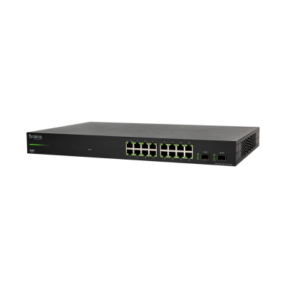 Araknis Networks  310 Series L2 Managed Gigabit Switch with Full PoE+  16 + 2 Front Ports (pieza)Negro
