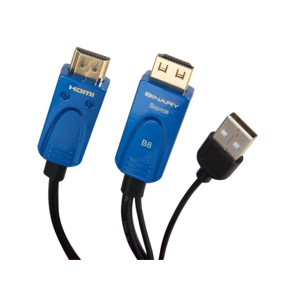 Binary B8 Series Active 4K Ultra HD with HDR High Speed Fiber Optic HDMI Cable 50m (pieza)Azul