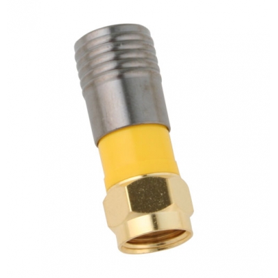 Binary F Male Compression Connector for RG6/U Gold Bag of 20