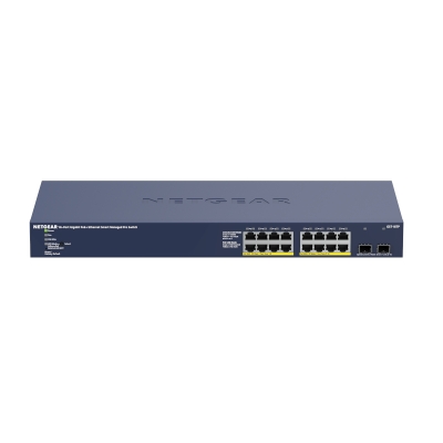 GS716TP — 16-port Gigabit Ethernet PoE+ Smart Switch with 2 SFP Ports and Cloud Management