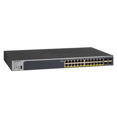 28-Port Gigabit Ethernet Smart Switch with 4 SFP Ports and High Power (24 PoE+) (384W)