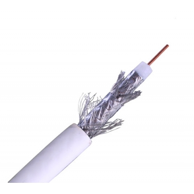 Wirepath RG6/U Quadshield CCS Coaxial Cable - 500 ft, Spool In Box (pieza) Blanco