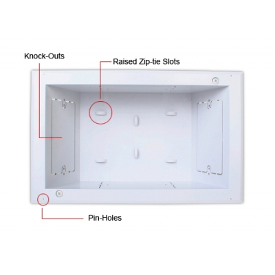 Strong In-Wall Recessed Low-Voltage Box (pieza) blanco