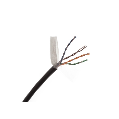 Wirepath  Cat 5e 350MHz Direct Burial 24/4 Solid Wire - 1000 ft. Wood Drum (pieza)Negro