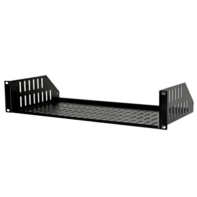 Strong Fixed Rack Shelf - Half Depth Height 2U (pieza)Negro
