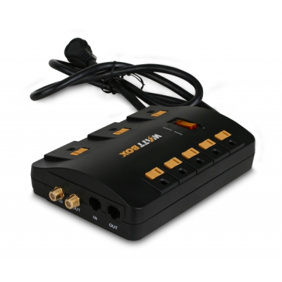 WattBox  Surge Protector with Coax, Phone and Ethernet Protection 8 Outlets (pieza)Negro