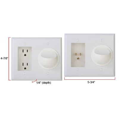 WattBox  PowerFlex with Duplex Wall Plate and Silicon A/V Pass Through - Kit  Blanco