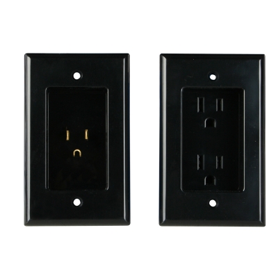 WattBox  PowerLink2 with Duplex Wall Plates and 3 Ft Power Cord - Kit negro